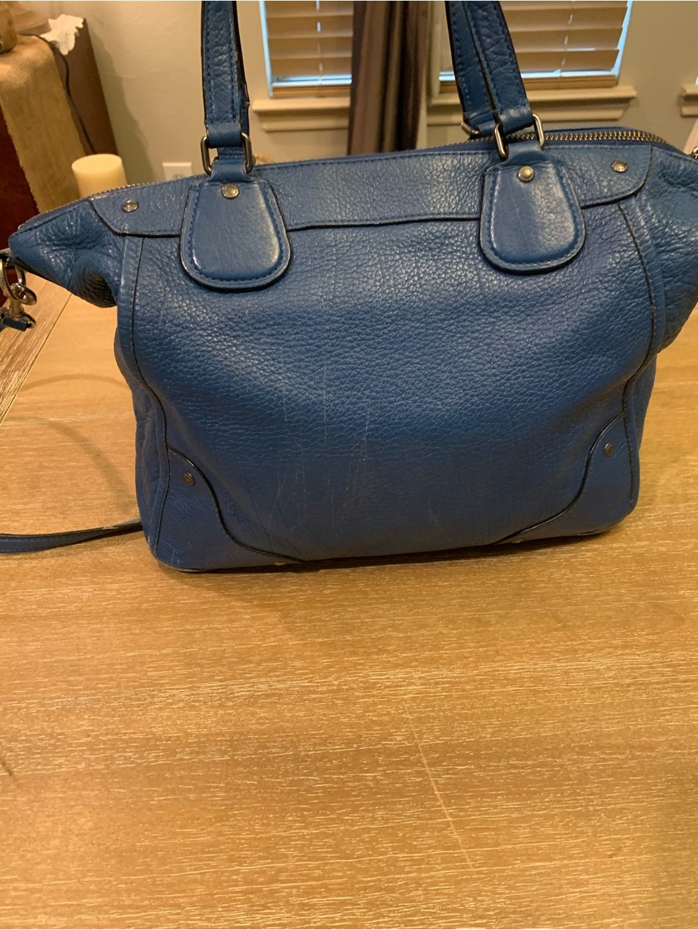 Coach Blue Leather Mickie Satchel - - Picture 2 of 16